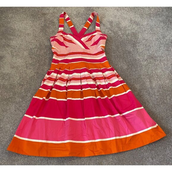 Dana Buchman Colorful Striped Sleeveless Dress Size 14 - Picture 1 of 10